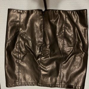 Black leather skirt